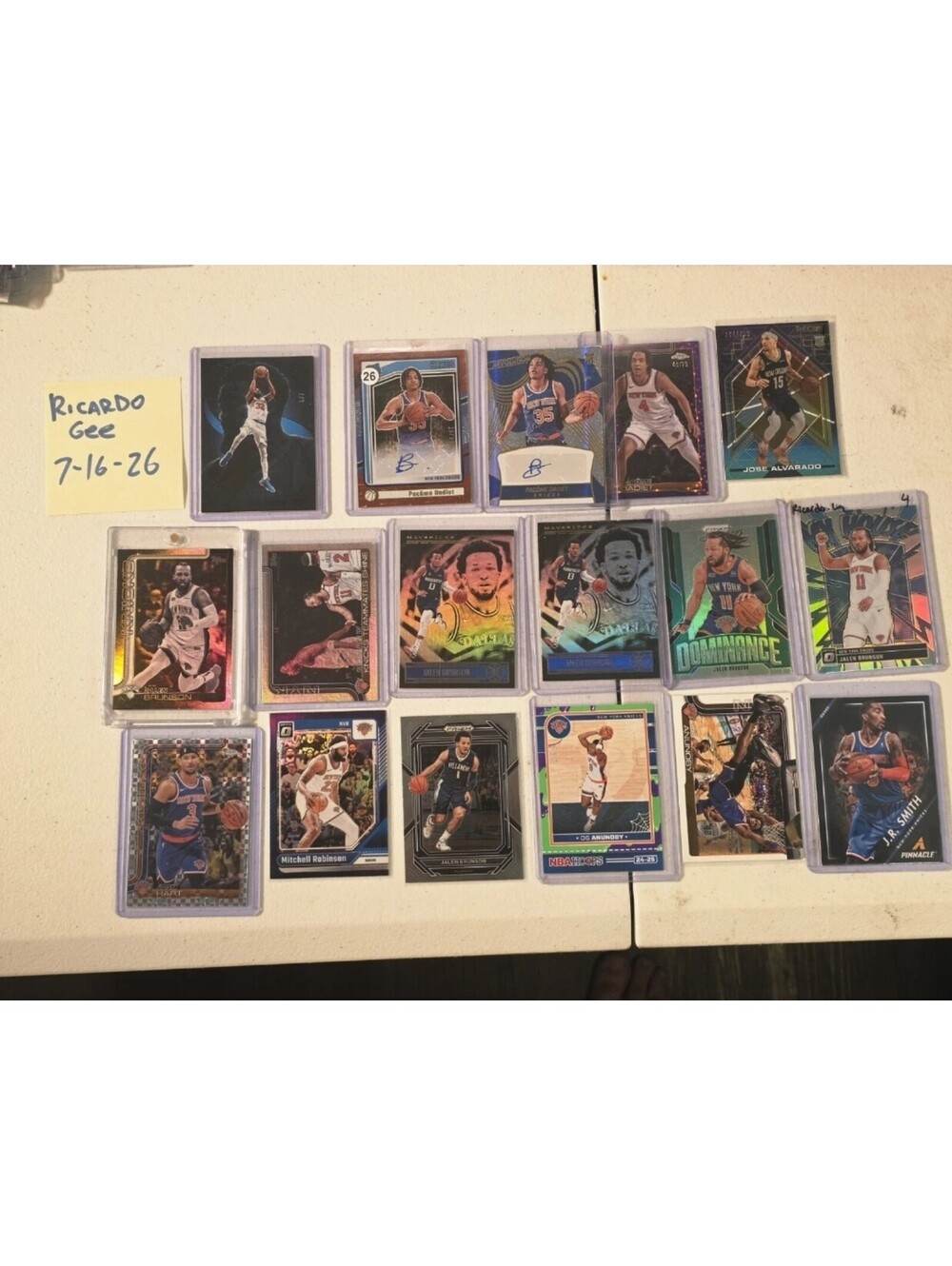 KAT Karl Anthony Towns rare, Brunson, anunoby 17 card new york knicks lot auto